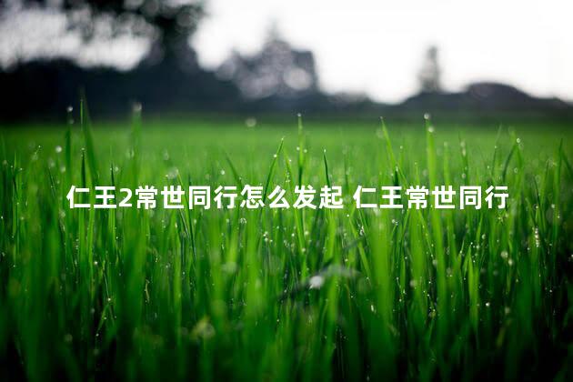 仁王2常世同行怎么发起 仁王常世同行和稀人区别